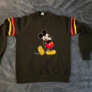 Vintage Mickey Mouse Sweatshirt Mens XL Black Character Fashions 80s Made USA